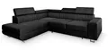 Produktbild: Masseno Ecksofa NOLA L-S mit Schlaffunktion L-Form, Klassisch Sofa mit Bettkasten, Wohnzimmersofa, Couch, Soffa, Bettsofa, Couchgarnitur - Schwarz, Monolith 95