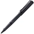 Produktbild: Lamy safari steel black Tintenroller – zeitlos klassicher Stift mit ergonomischem Griff & Strichbreite M - Gehäuse aus robustem ASA-Kunststoff – mit Tintenrollermine M 63 in blau