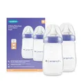 Produktbild: Lansinoh Babyflaschen mit NaturalWave Sauger Gr. M, 240 ml - Doppelpack - neues kompaktes Design für verbesserte Stabilität - mit stapelbarem Deckel