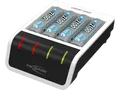 Produktbild: ANSMANN Comfort Smart + 4× AA 2100mAh Ladegerät Universal Ladestrom AAA: 400mA (1-4), AA: 800mA weiß/ schwarz
