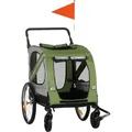 Produktbild: 2-in-1 Hundeanhänger & Hundebuggy, Hundefahrradanhänger Fahrradanhänger, Hundewagen mit Reflektoren für Mittelgroße Hunde bis 20 kg, Oxford-Gewebe,