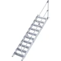 Produktbild: Alu-Treppe 45 Grad 10 Stufen B 800 mm lichte Höhe 2080 mm Ausladung 2341 mm,
