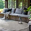 Produktbild: Outdoor Teppich Wetterfest Terrasse Balkon Garten Küchenteppich Einfarbiges Design Flachgewebe Sisal Look Waschbarer Teppich Verschiedene Große : 120 X 120 cm , Farbe : Grau