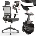 Produktbild: AREBOS Bürostuhl ergonomisch | Verstellbare Kopfstütze & Armlehnen, 136 kg