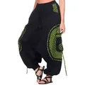 Produktbild: KUNST UND MAGIE Haremshose Kunst&Magie Haremshose bunte Muster Hippie Hose Blume des Lebens schwarz 3XL