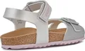 Produktbild: GEOX J ADRIEL Girl Sandale Lederfussbett Korksohle Glitzer Gr.24-35 silber-EUR 30