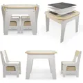 Produktbild: Juskys Kindersitzgruppe Milou - Set Mit 2 Stühlen & 1 Tisch - Kindertisch Holz - Spieltisch Mit Stauraum - Sitzgruppe Für Kinder, Maltisch - Natur