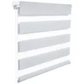 Produktbild: Woltu Doppelrollo Klemmfix Ohne Bohren, Duo Rollo Zebrarollo Fensterrollo Klemmrollo Seitenzugrollo Easyfix Lichtdurchlässig & Verdunkelnd Rollos Für Fenster Und Tür,  Grau 45x150cm (bxh)
