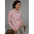 Produktbild: Rollkragenpullover KANGAROOS, Damen, Gr. 52/54, rosa, Strick, Obermaterial: 60% Baumwolle, 40% Polyacryl, unifarben, figurbetont hüftbedeckend, Rippbündchen, Pullover Rollkragenpullover, mit Schalkragen, Langarm, Warm & Kuschelig, Topseller