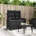 Produktbild: vidaXL Gartenbank Verstellbar mit Kissen Schwarz Poly Rattan