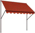 Produktbild: Angerer Klemmmarkise Exklusiv mit Handkurbel, Terrasse/Balkon, einfache Montage ohne Bohren, Made in Germany, hochwertiger Stoff, UV-beständig, höhenverstellbar, wasserabweisend, 300 cm Braun-Orange