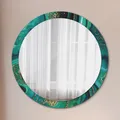 Produktbild: Runder Wandspiegel mit Glasrahmen Dekoration für Zuhause smaragd grün marmor