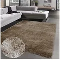 Produktbild: Carpetia Teppich Einfarbiger Hochflor-Teppich, glänzend& weich, beige, rechteckig, Höhe: 70 mm, Fußbodenheizungsgeeignet beige|braun rechteckig | 120 cm x 170 cm x 70 mm