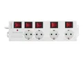 Produktbild: LogiLink Steckdosenleiste - Wechselstrom 250 V - 3680 Watt - Ausgangsanschlüsse: 4 (4 x CEE 7/3)
