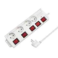 Produktbild: LogiLink LPS252 - 4-fach Steckdosenleiste (CEE 7/3), mit 5x Ein/Aus Schalter, mit Überspannungsschutz + mit eingebautem safety shutter (erhöhter Berührungsschutz), Farbe: Weiß