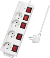 Produktbild: LOGILINK LPS252 - Steckdosenleiste, 4-fach, 1,5 m, mit 5 Schaltern, weiß