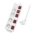 Produktbild: LogiLink LPS252 4-fach Steckdosenleiste mit 5 Schaltern weiß IP20 Stromverteiler
