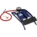 Produktbild: cartrend Einzylinder Fußluftpumpe, für Auto- und Fahrradreifen sowie andere Objekte, inkl. Standard- und Spezialadapter, Manometer bis 7 bar, 0,4 l Volumen je Hub, Schlauchlänge ca. 50 cm