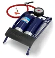 Produktbild: cartrend Fußluftpumpe Doppelzylinder blau Manometer bis 7 bar