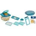 Produktbild: Genius Gemüseschneiderset Nicer Dicer Chef Pro, Petrol, Metall, Kunststoff, 12-teilig, 20.5x24.5x25 cm, Lfgb, Reach, Kochen, Küchenhelfer, Küchenreiben