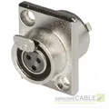 Produktbild: HICON Einbaubuchse Mini-XLR 3-pol weiblich vergoldete Kontakte | HI-XMEF3