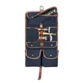 Produktbild: DRAKENSBERG Kulturbeutel 'Sid' zum Aufhängen, Herren, Damen, Faltbare rollbare Kulturtasche, Canvas, Leder, wasserabweisend - Marine-Blau, DR00196