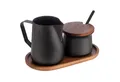 Produktbild: APS Geschirr-Set APS® 00634 Milch- und Zucker-Set Akazie - 5-tlg., schwarz
