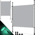 Produktbild: KESSER® Klemmmarkise Senkrechtmarkise 100x310cm Ausziehbar & Blickdicht Vertikalmarkise mit Handkurbel ohne Bohren Balkon-Sichtschutz & Windschutz für Garten & Terrasse Wasserfest Grau