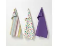 Produktbild: Homescapes Geschirrtuch 3er-Set Geschirrtücher Osaka lila-bunt aus 100% Baumwolle