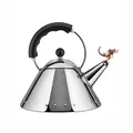 Produktbild: Alessi 9093REX B Tea Rex Wasserkessel - Edelstahl 18/10 glänzend poliert mit schwarzem Griff und Kupfer metallisierter Flöte in Form eines prähistorischen Reptil