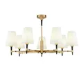 Produktbild: Maytoni Zaragoza Kronleuchter, Hängeleuchte 7x E14 Messing Weiss Stoff