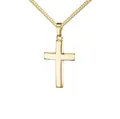 Produktbild: JEVELION Kettenanhänger Kreuz Anhänger 585 Gold formschön gewölbt (Goldkreuz, für Damen und Herren), Goldanhänger - Made in Germany