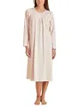 Produktbild: CALIDA Soft Cotton Langarm-Nachthemd Damen, Länge 110cm, aus 100% Baumwolle, mit sanft glänzender Satin-Paspelierung