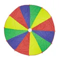 Produktbild: Relaxdays Schwungtuch Kinder, Ø 6 m, 12 Griffe, Schwingtuch, Regenbogen Tuch für draußen, XXL, Fallschirm Spiel, bunt
