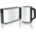 Produktbild: Frühstücksset, Wasserkocher elegant 1,5 Liter & Langschlitztoaster für 2 Scheiben, Weiß - Arendo