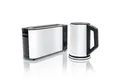 Produktbild: Arendo Frühstücks-Set Wasserkocher 1,5l & 2-Scheiben Langschlitz Toaster, Edelstahl, Weiß (2-tlg), Wasserkocher mit Temperaturwahl, Toaster mit Brötchenaufsatz