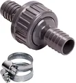 Produktbild: Rückschlagventil 21mm, Set mit 2 Schlauchschellen, für Wasser & Luft, sperrt ...