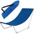Produktbild: Strandliege mit Tragetasche Klappbar Belastbar bis 110 kg Wasserdicht Garten Tarasse Strand Camping Stahl Blau 23563 - Blau