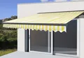 Produktbild: Elektrische Kassetten-Markise H122, 4x3m, Volant Polyester Gelb/Weiß, anthrazit