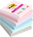 Produktbild: Post It Post-it® Haftnotizen Super Sticky Notes 654-6SS-SOUL, B 76 x T 76 mm, PEFC®-Papier, farbig, 6 Blöcke, 90 Blatt/Block 665712