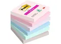 Produktbild: Post-it® Haftnotizen Super Sticky Notes 654-6SS-SOUL, B 76 x T 76 mm, PEFC®-Papier, farbig, 6 Blöcke, 90 Blatt/Block