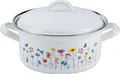 Produktbild: Riess Kasserolle mit Deckel Ø14cm 0,75L Flora Emaille