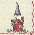 Produktbild: IHR TOMTE IN THE BUCKET Cocktail-Servietten Papier Weihnachten Wichtel 25 x 25cm