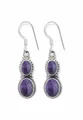 Produktbild: Ohrringe 925 Silber Amethyst lila Stein Edelstein Ohrhänger echt Silber Damen Sterling Silber Hänger Geschenk (MOH-117-01)