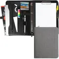 Produktbild: Vebon Schreibmappe Berlin Kunstleder, phantomgrau, A4, mit Klemmbrett, Tabletfach 13'' und Reißverschluss