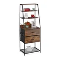 Produktbild: Vintage regal Industrial Standregal Retro Aufbewahrung 5 Ablagen 2 Schubladen