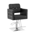 Produktbild: Physa Friseurstuhl Cottam mit Fußstütze Sitzhöhe: 49-63 cm Belastbarkeit: 150 kg Schwarz Barberstuhl Friseursessel höhenverstellbar Bedienstuhl Friseur
