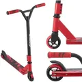 Produktbild: ArtSport Stunt Scooter Red Smoke - Trick Roller für Kinder & Jugendliche - 360° Lenker, 100 mm Alu Räder - Tretroller Rot Schwarz - Rot/Schwarz