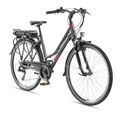 Produktbild: TELEFUNKEN E-Bike Damen 28 Zoll Trekking-Fahrrad mit 21-Gang Kettenschaltung | Elektrofahrrad mit 250W Hinterradmotor und 536,5 Wh Li-Ion Akku | Pedelec mit V-Bremsen und LED-Beleuchtung | XT485