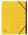 Produktbild: Exacompta 540709E Premium Ordnungsmappe geheftet. Aus extra starkem Colorspan-Karton DIN A4 7 schwarze Fächer und 2 Gummizüge mit Organisationsdruck Ringmappe Register-Mappe gelb